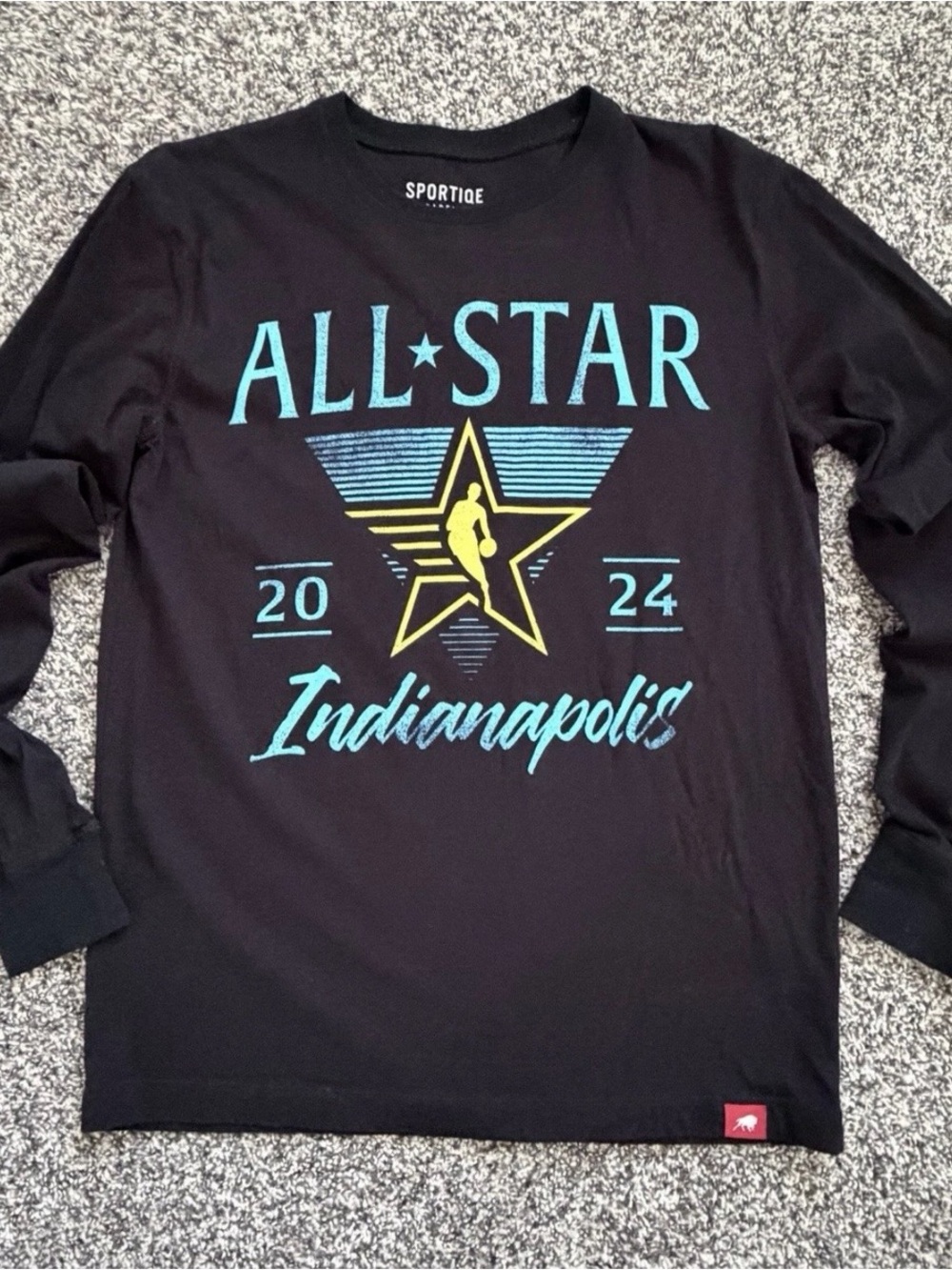 Sportiqe NBA All Star 2024 Indianapolis Long Sleeve Men XS Black Graphic Tee